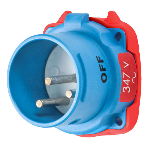 33-18145-4X - DS20 INLET POLY BLUE SIZE 2 TYPE 4X 1P+N+G 20A 347 VAC 60 Hz NO AUX TYPE 4X WATERTIGHTNESS